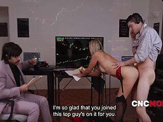 milf whore climbs corporate ladder through hardcore office fucking