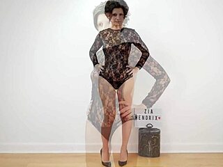 Sexy milf teases in clothes trying on outfits casually