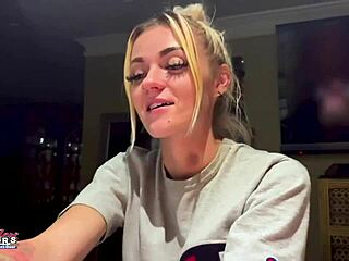 skinny blonde sassy sucks cock pussy pounded cum tits