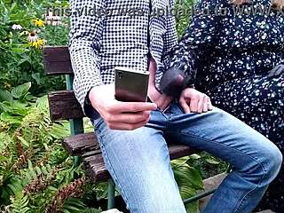 Chubby mother-in-law jerks me off quick till i cum all over her saggy tits outdoors