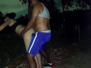 Night Run Ends in Park Outdoor Brazilian Ass Fuck
