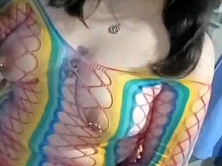 your favorite chubby latina whore strips her saggy tits slow