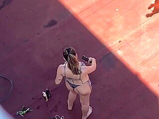 neighbors lounge in bikinis soaking up terrace sun part 4