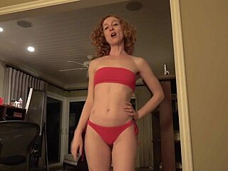 Milf Teen In Red Bikini Flaunts Huge Ass Curves