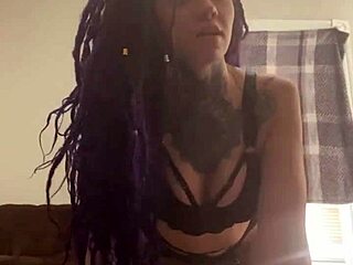 purple dreadlock latina submits to black master's rough domination
