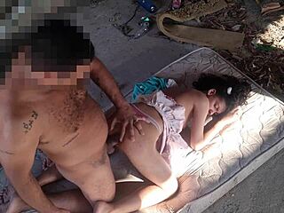 Stepdad chases Latina fuck doll anal pounding