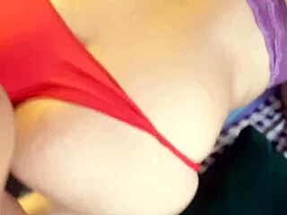 Gordita latina rides neighbor's huge cock closeup