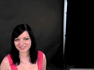 nervous brunette takes first pov facial cumshot after sex