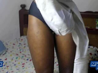 ebony slut surrenders to raw missionary pounding over rent!