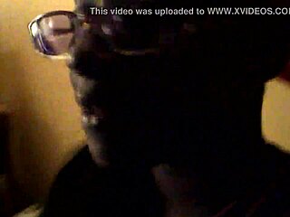 ebony teen spits and slurps sloppy facial on black cock