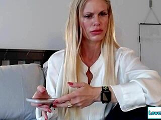 Babysitter Fingers Shaved Pussy for Boss's Hungry Eyes