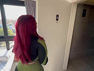 petite latina redhead fucks trainer and takes facial cumshot