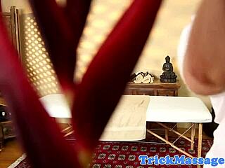 Blonde massage babe sucks cock caught spying on spycam!