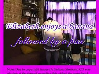 mrs elizabeth hogben peels banana over hairy cunt