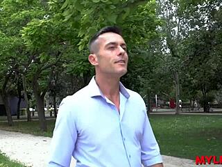 Chubby milf toys her fat ass in public park rough!