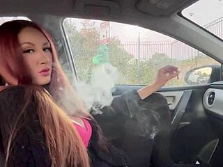 artemisia love solo car smoking tease