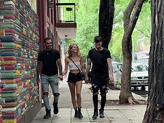 blonde american tourist's wild buenos aires night explodes in dp threesome!