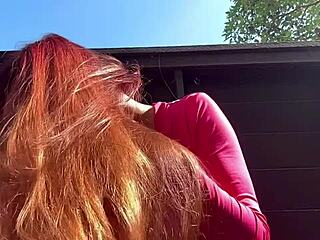 italian milf artemisia indulges long hair fetish outdoors