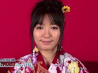 Chiharu's Seductive Blowjob Ignites Kimono Passion