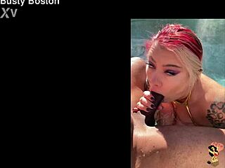Busty Hotwife Boston Deepthroats BBC Poolside Passion