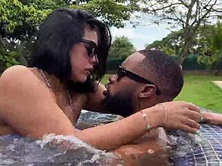 jacuzzi break turns into interracial pounding - kylei ellish