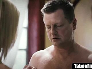stepmom and young babe threesome with older guy