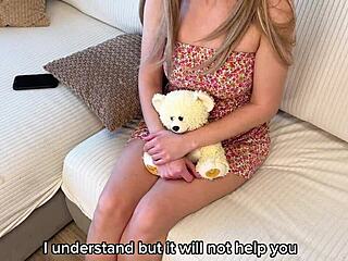 russian stepdad pounds tight pussy creampie with english subs