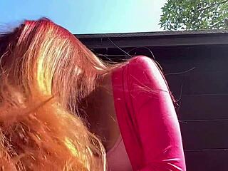 italian milf artemisia indulges long hair fetish outdoors