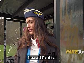 Flight Attendant's 1500 Euro Pickup Turns into Wild Fuck