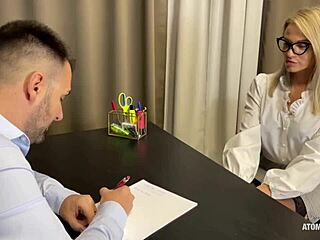 slutty wife deepthroats for facial to land secretary job