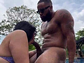 jacuzzi break turns into interracial pounding - kylei ellish