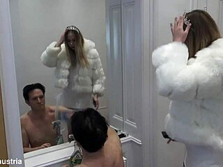 Tall findom slaps and spits on humiliated slave during training