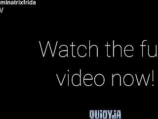 Intriguing bare feet tease from furry slippers in kitchen