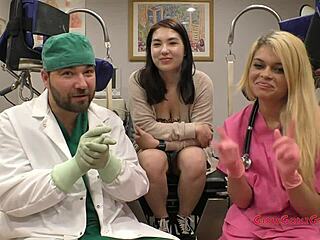 Mina Moon's kinky Tampa university physical fetish exam! 🏥👣🔥