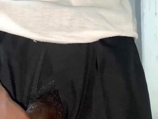 Thug teen strokes massive black cock outdoors
