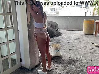 Raw Horny Couple Rough Outdoor Fuck On Construction Site Publicly Bound