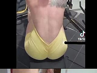 cute colombian teen nicole medallo sweats in gym for hot latina fucking