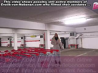 German Blonde Teen Public Amateur Anal ATM Jeans Outdoor POV Slut