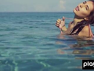 shy teen katrine pirs strips bikini 😏🌴