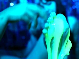 Messy Slime Foot Licking and Toe Sucking with Cute Piie and Nath