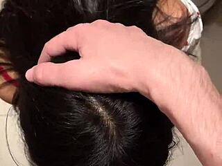 cute 18yo asian teen sucks huge load in public toilet restroom