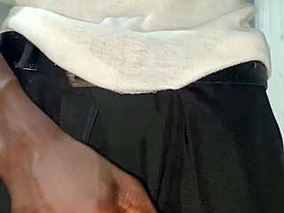 Thug teen strokes massive black cock outdoors