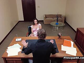 latina housewife bent over desk for principal's hard doggystyle pounding