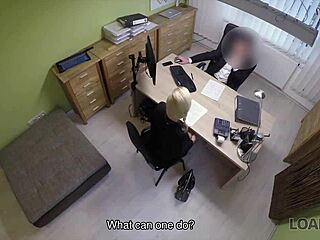 naughty agent performs sex casting in loan office