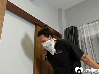 unwrappin her bound body like christmas gift early