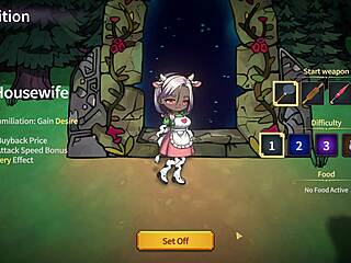 housewife cosplay humiliated in monster dungeon survivors fetish game level 1