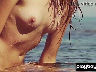 shy teen katrine pirs strips bikini 😏🌴
