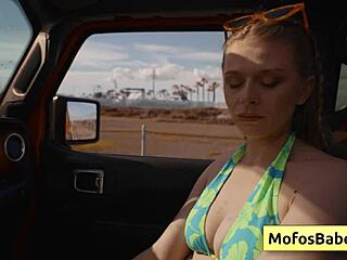 Sahara Skye Teases Charles Dera with Juicy Natural Boobs Perky Nipples in Car Seduction Fuck
