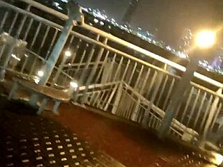leyne rodriguez kneels for best friend blowjob in pouring rain