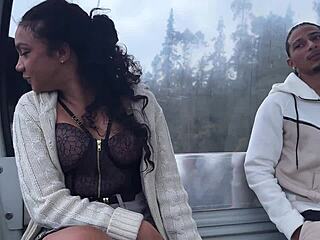 Colombian ebony sucks stranger then outdoor fuck